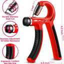 FitBeast Grip Strengthener Forearm Strengthener Hand Grips Strengthener Kit - 5 Pack Adjustable Resistance (Red)