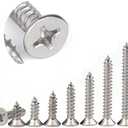 Pack of 2, CAMKONG Wood Screws Assortment kit,420Pcs,Stainless Steel Drywall Screws, Flat Head Phillips Drive Self-Tapping Screws,M3 Screw kit,8 Size Wood Screws & M6 Screw Anchors