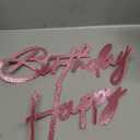 Happy Birthday Sign for Backdrop - Glitter Pink Felt 'Happy Birthday' Letter Sign for Balloon Arch Backdrop Decorations