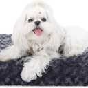 KSIIA Washable Dog Bed Deluxe Plush Dog Crate Beds Comfy Kennel Pad Anti-Slip Pet Sleeping Mat for Large, Jumbo, Medium, Small Dogs Breeds, 21" x 13", Dark Grey