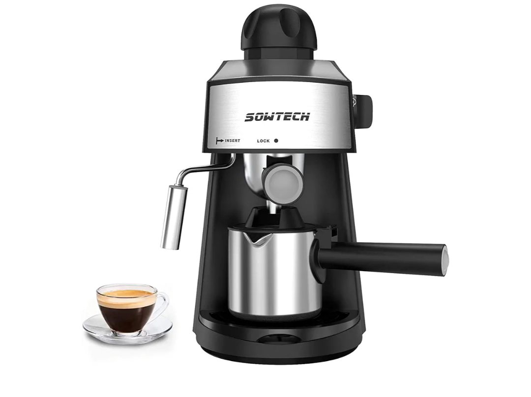 Espresso Machine 3.5 Bar 4 Cup Espresso Maker Cappuccino Latte Machine with Steam Milk Frother and Pot
