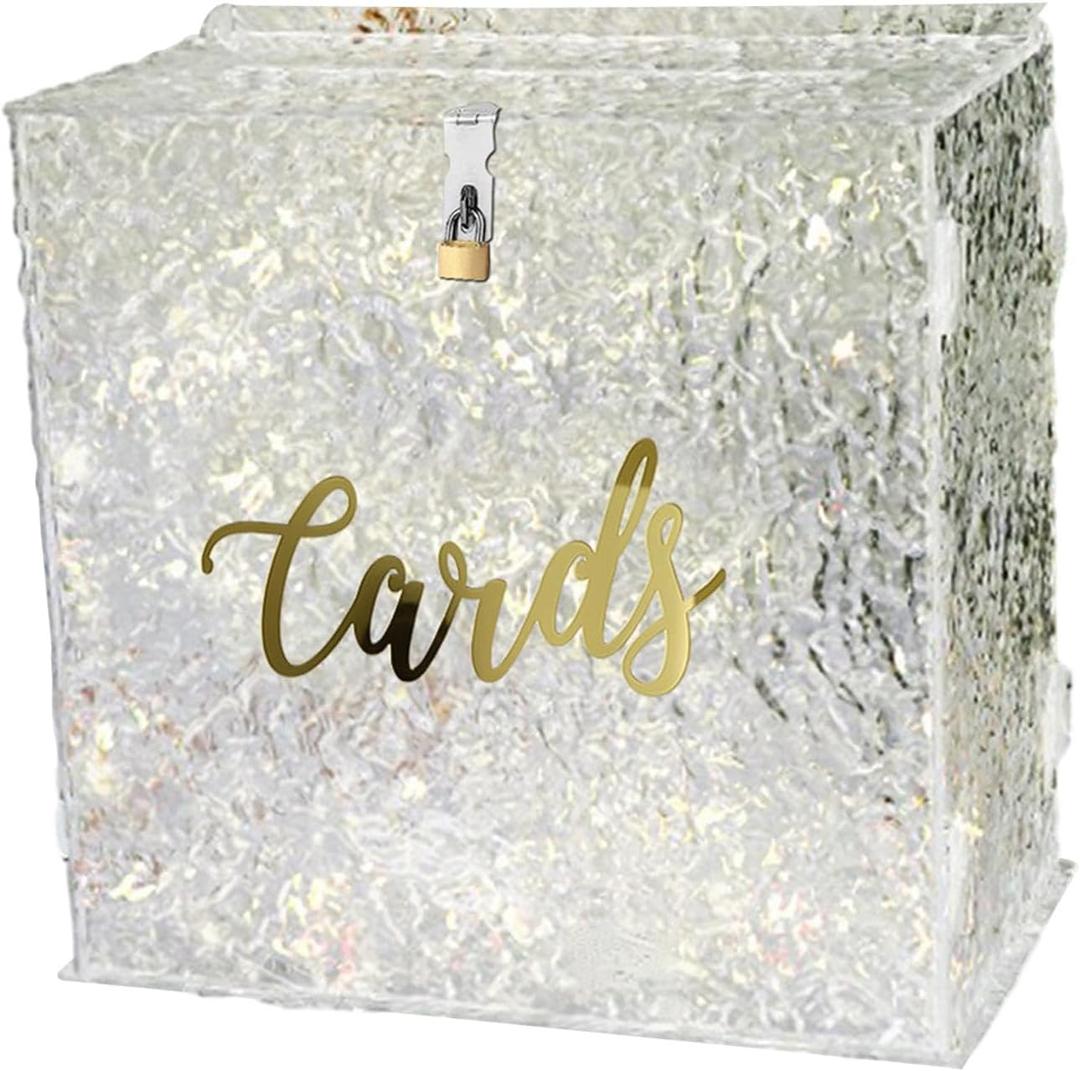 Elegant Acrylic Wedding Card Holder Box for Special Occasions, Style A