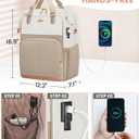 MATEIN Anti Theft Backpack for Women, 15.6 Inch Commute Work Backpack with Theftproof Zippers & RFID Pocket, Water Resistant Fashion Teacher Bag with USB Charging Port for Travel, Beige Khaki