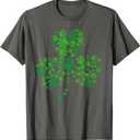 Dog Paw Irish Lucky Green Shamrock Clover St Patrick's Day T-Shirt for Men Women Kids, Size Large 