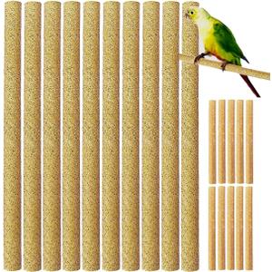 40Pcs Sand Perch Covers for Bird - Bird Perch Covers 7.5" Long x 3/8" Diameter Bird Perches for Parakeets, Lovebirds, Parrotlets, Canaries and Other Small Birds (Yellow, 40pcs 7.5" x 0.43")