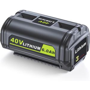 1 Pack 40V 6.0Ah Replacement for Ryobi 40V Battery OP4060A1 0P40601 0P4075A OP4050A OP4026A OP40201 0P4040 0P401 Lithium-lon Compatible with Ryobi 40 Volt Cordless Power Tool