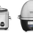 Cuisinart CRC-400P1 4 Cup Rice Cooker, Stainless Steel Exterior & Egg Cooker, normal, Brushed Stainless Steel