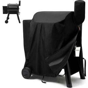 Pellet Grill Cover for Traeger Pro 22/575 Series with Waterproof Zipper, 600D Fade Resistant & Rip-Proof Smoker Fabric, Full-Length Grill Accessories for Century 22 and More (Cover Only)