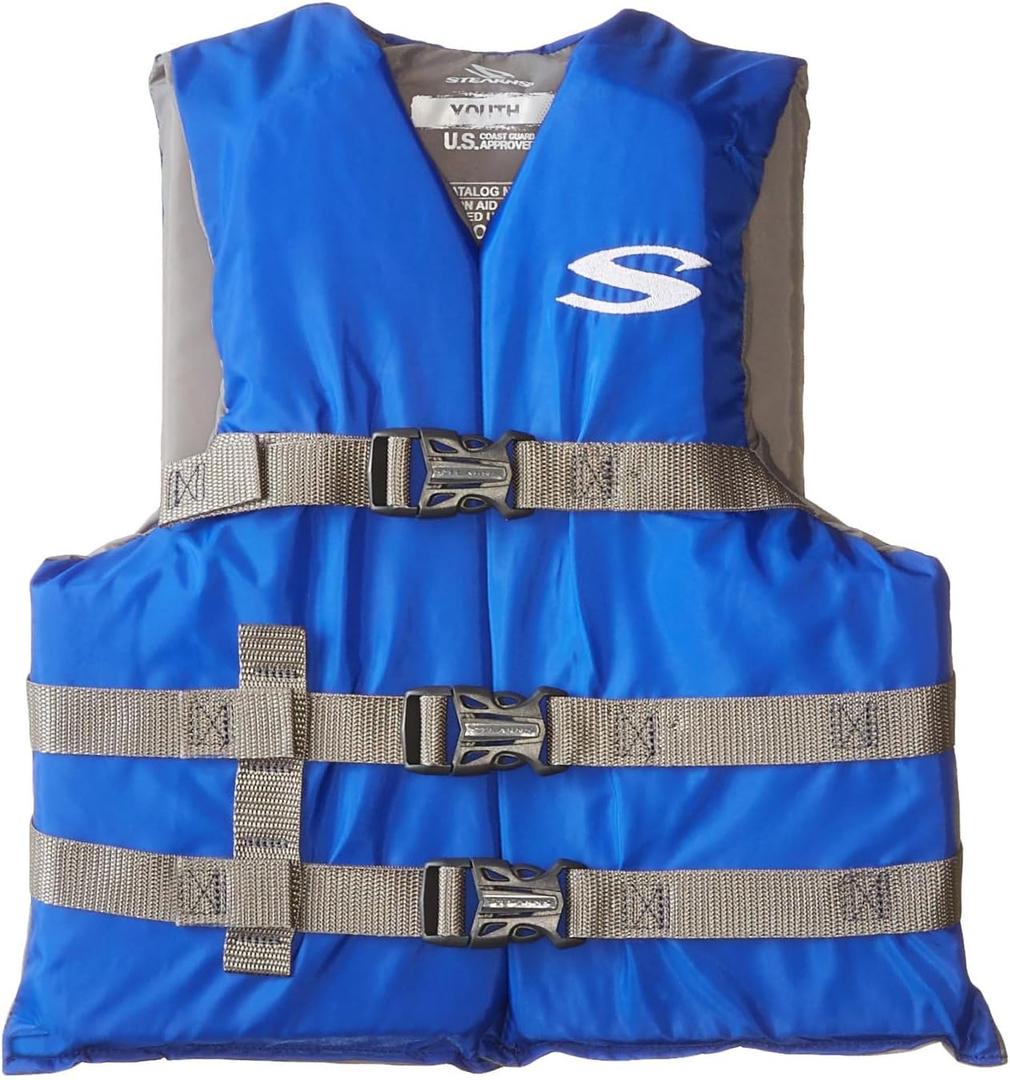 Stearns Kids Life Vest, USCG Approved Type III Life Jacket for Children Under 90lbs, Youth PFD for Boating, Swimming, Watersports, Pool, Beach, & More (Blue)