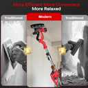 Drywall Sander Popcorn Ceiling Removal Tool with Vacuum Dust Collection 9 Variable Speed Collapsible Extendable Handle Electric Sander for Drywall with LED Light 16Pcs Sanding Discs Red