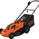 BLACK+DECKER Electric Push Lawn Mower, Corded, 13 Amp, 20-Inch Cutting Deck, 6 Setting Height Adjustment, Compact Storage, Collection Bag (BEMW213)