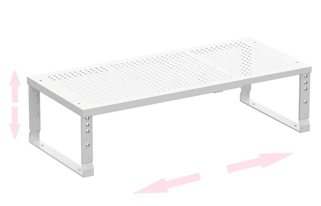 Asiingkel Metal Stackable Expandable Storage Shelf  MultiFunctional Home Storage Shelf, Suitable for Kitchen, Cabinet，Bathroom, Office, Garage, etc.（1PACK/White/Large