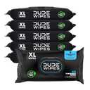 DUDE Wipes Unscented Flushable Wipes - Extra-Large Adult Wet Wipes for Sensitive Skin - 6 Pack (288 Count) - Infused with Vitamin E and Aloe - Septic and Sewer Safe