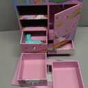 efubaby Large Jewelry Box for Girls 5-Layer Music Box with Spinning Ballerina Unicorn Necklace & Bracelet Set Kids Jewelry Organizer Birthday Christmas Gift for 5-8 Year Old Girls(Pink&Blue)