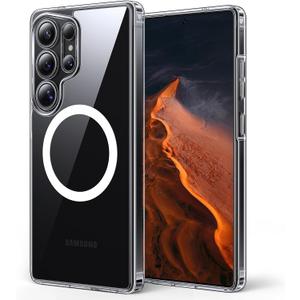 TAURI for Samsung Galaxy S25 Ultra Case, Compatible with MagSafe [Anti-Yellowing], 15FT Military-Grade Protection, Slim Shockproof Magnetic Phone Case for Samsung Galaxy S25 Ultra, Clear