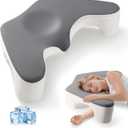 Pillow with Arm Hole, Side Sleeper Pillows for Shoulder Pain Relief, Ergonomic Cervical Pillows Designed Neck Support Area, Memory Foam Bed Pillows with Washable Cooling Pillows Case (Grey-white)