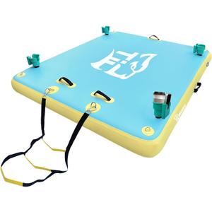 TGERXBANG Inflatable Floating Dock with Cup Holder Swim Air Platform Multi-People Floating Island for Lake Pond Pool Beach Ocean, 6ft/8ft