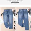 Sidefeel Women's High Waisted Jeans Strechy Fashion Raw Hem Straight Leg Ankle Denim Pants with Pockets (12, Light Blue)