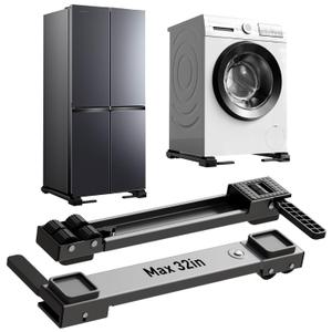 Appliance Rollers Heavy Duty,20''-32''in Extendable Appliance Sliders,Liftable Anti Slip Mobile Washing Machine Base,Easily Move Washer and Dryer Machines,Refrigerators,Furniture-Grey