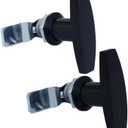 2Pcs T Handle Lock Cam Lock Swing Knob for Drawer Cabinet Door Lock Electrical Panel Door Latches keyless Locking Device Black