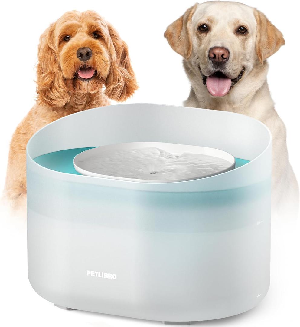 PETLIBRO Dog Water Fountain, 2.1Gal/8L Capsule Dog Fountain for Medium to Large Dogs, Anti-Splash Dog Water Bowl Dispenser, Super Quiet Pet Water Fountain, Great for Dogs Cats and Multi-Pet Home (Blue)