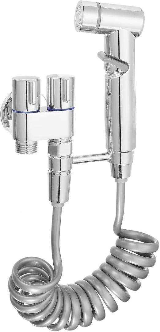 uxcell Handheld Toilet Bidet Sprayer for Toilet, Bidet Attachment Bidet Toilet Sprayer Head Adjustable Water Pressure Control Hand Sprayer Kit for Bathroom Toilet