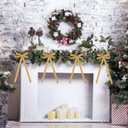 12 Pcs Khaki Velvet Bows for Christmas Tree, Rustic Crafts Velvet Ribbon for Wreath, Xmas Home Decor, Wedding, Outdoor & Indoor Holiday Ornaments, Pre-Formed Bows (7.817.7 Inch)