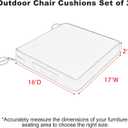 Favoyard Patio Chair Cushions 17 x 16 x 2 Inch Waterproof Outdoor Seat Cushions for Patio Furniture 3-Year Color Fastness Garden Sofa Couch Pads with Handle & Adjustable Straps Set of 2, Blue