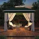Garveelife 11x11 Pop Up Gazebo Tent with Mosquito Netting, Outdoor Canopy Shelter Easy Setup, Water & UV Resistant - Green