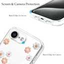 Unov Case for iPhone 16e Case Clear with Design Embossed Flower Pattern TPU Soft Shock Bumper Absorption Slim Protective 6.1 Inch (Daisy Blooms)