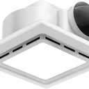 Bathroom Exhaust Fan with Light 130 CFM, Quiet 1.0 Sone, Cutout 9.8"x9.8", 12In Grille, 4In Duct, 6500K 1200Lm LED Light Bath Ceiling Vent Fan Combo for Bathroom Toilet Moisture & Odor Removal