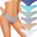 Seamless Underwear Women Pack No Show Thongs For Women Ladies Sexy Panties Underwear Breathable Comfortable 6 Packs, Medium