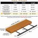 2pcs Floating Shelf Bracket Heavy Duty,Decorative Floating Shelf Hardware Hidden Black Metal Fireplace Mantel Brackets Without Jig (34"X6"X1.0" Without Tools)
