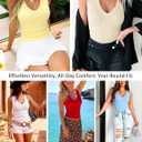 Prettywear Deep V Neck Tank Tops for Women 2026 Summer Fashion Clothes Sexy Casual Ribbed Fitted Sleeveless Going Out Tops (Purple, L)