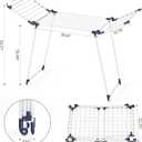 APEXCHASER Clothes Drying Rack Foldable, Large Drying Rack Clothing, Winged Laundry Rack Folding Indoor Outdoor, Metal Clothes Airer for Bedding Towel Sweater Heavy Duty, 68.9" X 22" X41.3", White