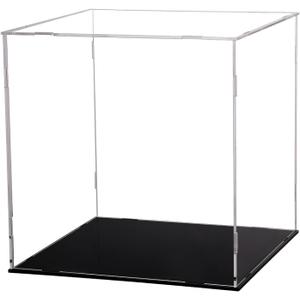 Evron Display Case for Collectibles Assemble Clear Acrylic Box Alternative Glass Case for Display Action Figures Home Storage & Organizing Toys (17.7x17.7x17.7 inch; 45x45x45 cm)