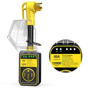 MILLIONHOME RV Surge Protector 50 Amp, 12000 J RV Circuit Analyzer, RV Surge Protection, 50A RV Adapter Plug for Camper Yellow