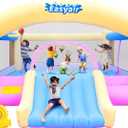 Easyair Large Bounce House for Big Kids, 14.8 x 14.5 FT Inflatable Bouncer Jumper Slide with 650W Blower, Basketball Hoop, Throw Ball Game, Ball Pits