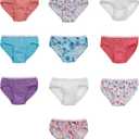 Hanes Girls' and Toddler Underwear, Cotton Knit Tagless Brief, Bikini Panties, Multipack (Colors May Vary), Hipster-Assorted 3-10 Pack, 4/ 5