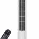 OLIXIS Tower Fan for Bedroom, 28dB Quiet Floor Standing Fan with Remote, 12H Timer, 5 Speeds, 4 Modes, LED Display, Portable Bladeless Oscillating Cooling Fan for Indoor, Home, Office - White