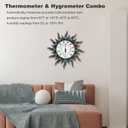 Outdoor Thermometer with Hygrometer, Retro Sun Wall-Mounted Outdoor Thermometers Waterproof Decorative for Patio, Garden, Yard, Room, Large Number Easy to Read No Batteries Required