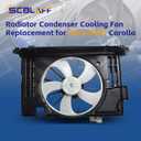 Radiator Cooling Fan Replacement for Corolla 2014-2019 Replacement for TO3115181 163630T020 163610T041 1647123030 12V Black