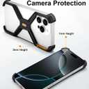 X Case for iPhone 16 Pro 6.3" Metal Frameless, Aluminum Minimalist Hard Slim Bumper Shockproof Protective for 16pro Phone Case Ultra Thin Cover for Men, Black