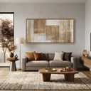 Large Beige Abstract Canvas Wall Art for Living Room - Modern Neutral Minimalist Framed Artwork, Warm Creamy Textured Wall Paintings for Bedroom Decor, Sophisticated Gallery Pictures 24×48In