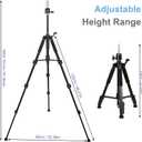 62 Inch Adjustable Wig Stand Tripod Heavy Duty Metal Mannequin Head Stand with Non-Slip Base & Hook, 360 Rotation, Carry Bag for Hair Styling, Training, Display