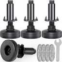 Heavy Duty Furniture Leveling Feet M10 Thread Furniture Levelers Adjustable Furniture Feet w/ T-nut Kit Table Levelers for Cabinet Workbench Chair Sofa and More,Large Base Supports 1320LBs-4 Packs