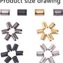 Foldable Metal End Fasteners Crimp with Cylindrical Openings Leather Rope Clips for Jewelry Making, Bags Caps DIY Crafts 200pcs 8mm (Black-200Pcs)