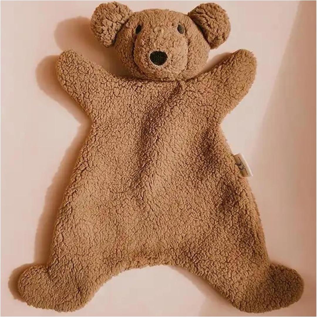 Teddy Bear Lovey Comforter Toy for Babies, Snuggle Toy Baby Girl & Boy, Nursery Soft Little Lovie for Newborns and up, Cuddly Plush Security Blanket Infants 0-6 Months, 12inch (Brown Bear)