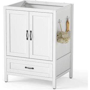 Quikraen 24 Inch Bathroom Vanities,Sink Vanity for Small Space,Adjustable Upper Storage Cabinets and Lower Drawers Modern Bathroom Vanities Excluding the SinkWhite, 24" L 18.5" W 34" H