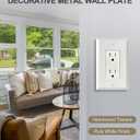 2 x 4-Pack Hammered Decorator Wall Plates, for Receptacle, Dimmer Switch, GFCI Outlet, Pure White Outlet Cover Plate, Durable Metal, 3.15''*4.88'', Midsize